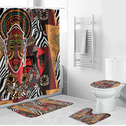 Beautiful African Women Ethnic Motifs Bathroom Set