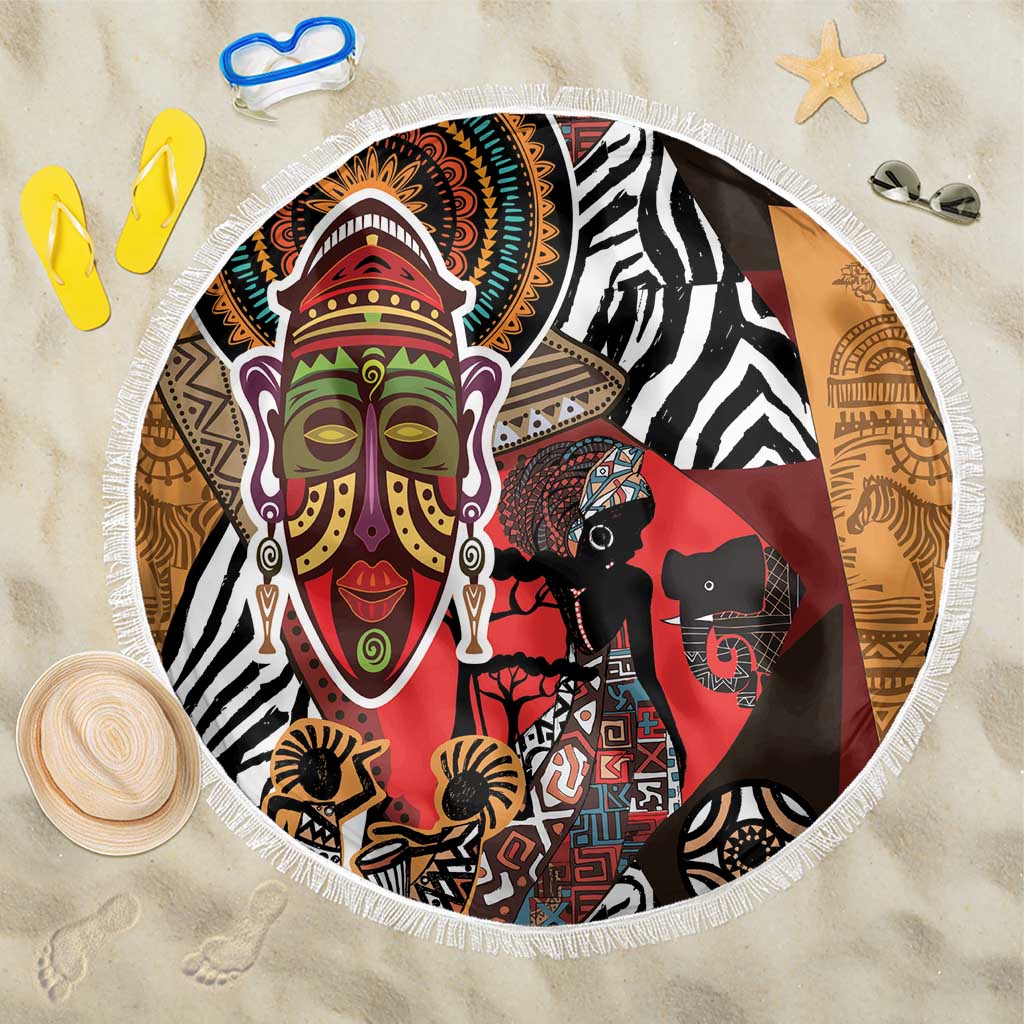 Beautiful African Women Ethnic Motifs Beach Blanket