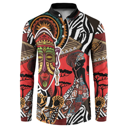 Beautiful African Women Ethnic Motifs Button Sweatshirt