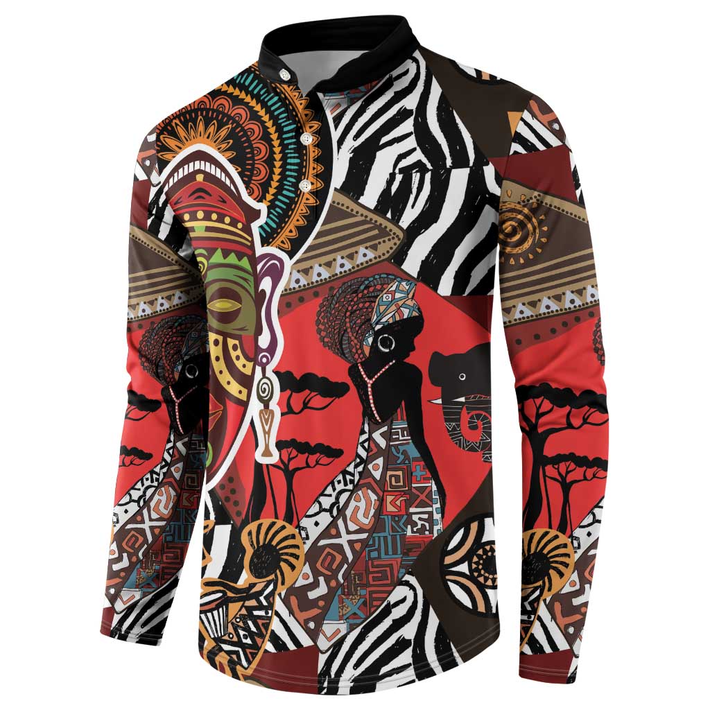 Beautiful African Women Ethnic Motifs Button Sweatshirt