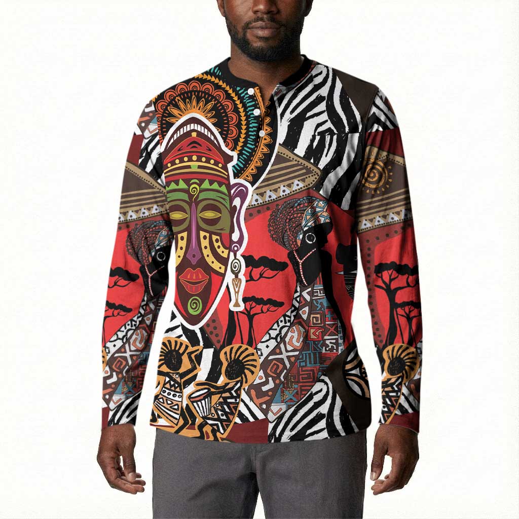 Beautiful African Women Ethnic Motifs Button Sweatshirt