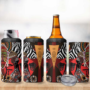 Beautiful African Women Ethnic Motifs 4 in 1 Can Cooler Tumbler