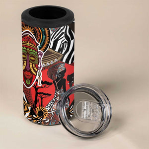 Beautiful African Women Ethnic Motifs 4 in 1 Can Cooler Tumbler