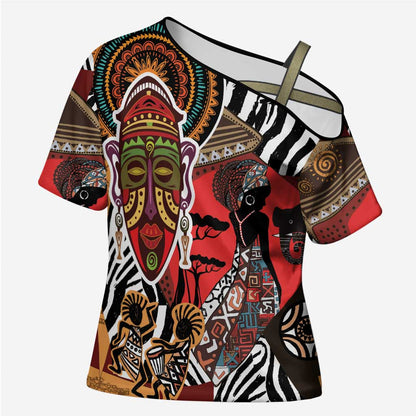 Beautiful African Women Ethnic Motifs Cross Shoulder Shirt