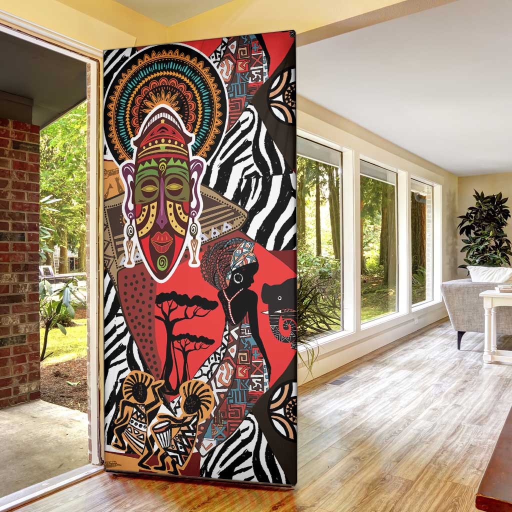 Beautiful African Women Ethnic Motifs Door Cover