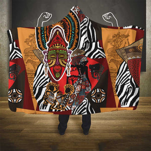 Beautiful African Women Ethnic Motifs Hooded Blanket