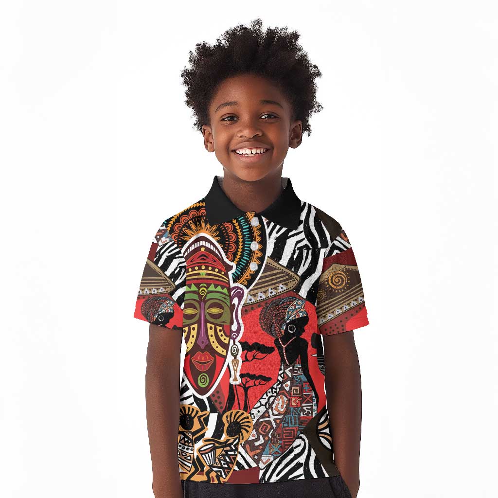 Beautiful African Women Ethnic Motifs Kid Polo Shirt