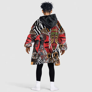 Beautiful African Women Ethnic Motifs Kid Wearable Blanket Hoodie