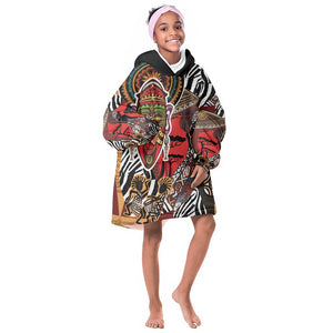 Beautiful African Women Ethnic Motifs Kid Wearable Blanket Hoodie