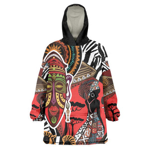 Beautiful African Women Ethnic Motifs Kid Wearable Blanket Hoodie