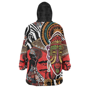 Beautiful African Women Ethnic Motifs Kid Wearable Blanket Hoodie