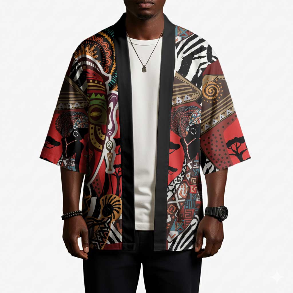 Beautiful African Women Ethnic Motifs Kimono