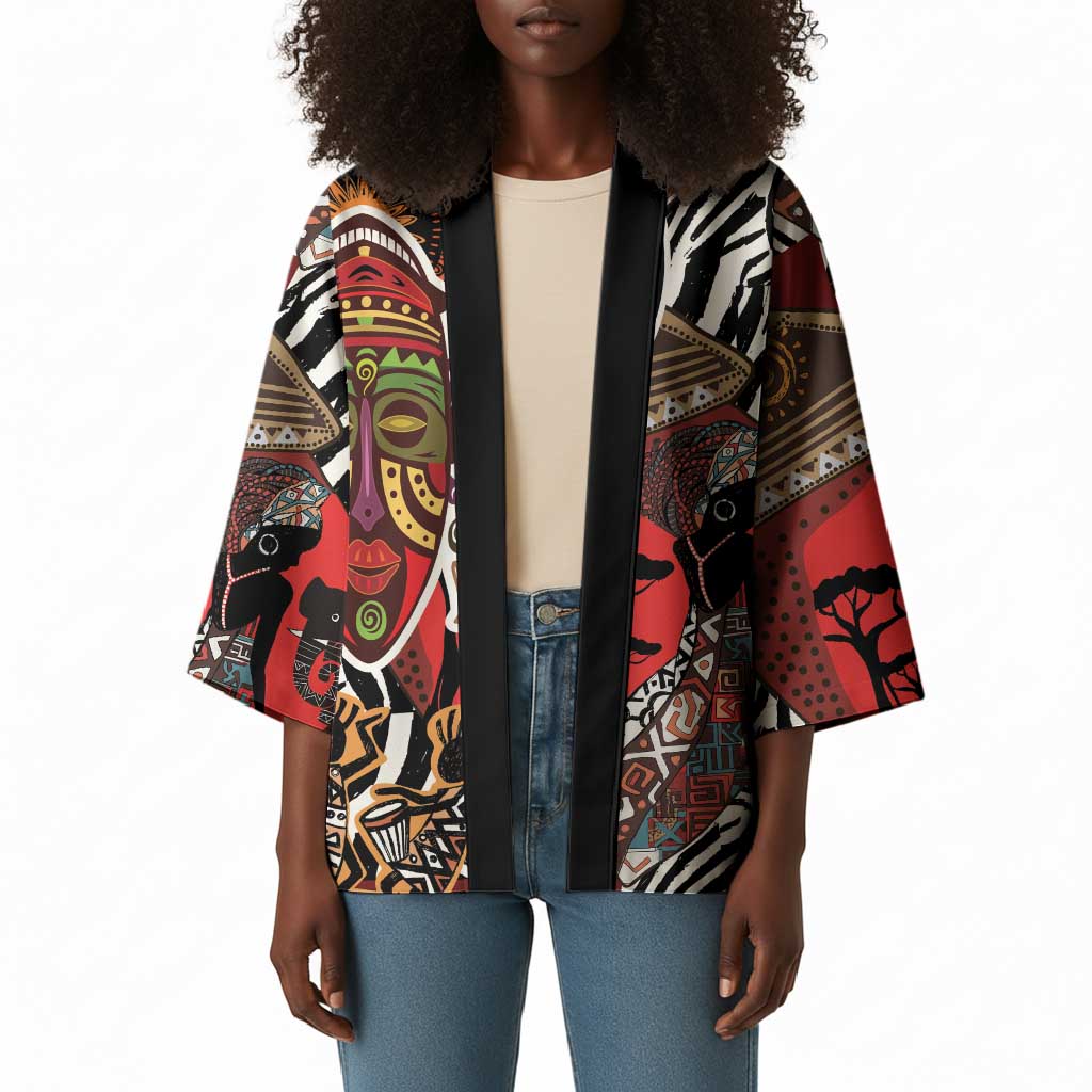 Beautiful African Women Ethnic Motifs Kimono