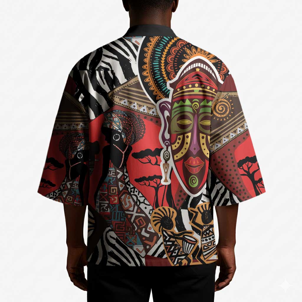 Beautiful African Women Ethnic Motifs Kimono