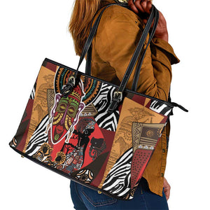 Beautiful African Women Ethnic Motifs Leather Tote Bag