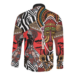 Beautiful African Women Ethnic Motifs Long Sleeve Button Shirt