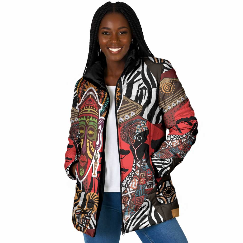 Beautiful African Women Ethnic Motifs Padded Jacket