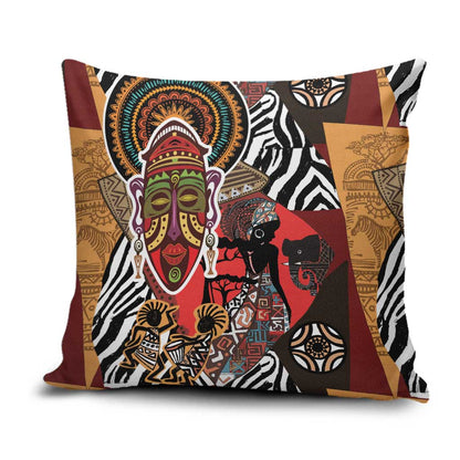 Beautiful African Women Ethnic Motifs Pillow Cover