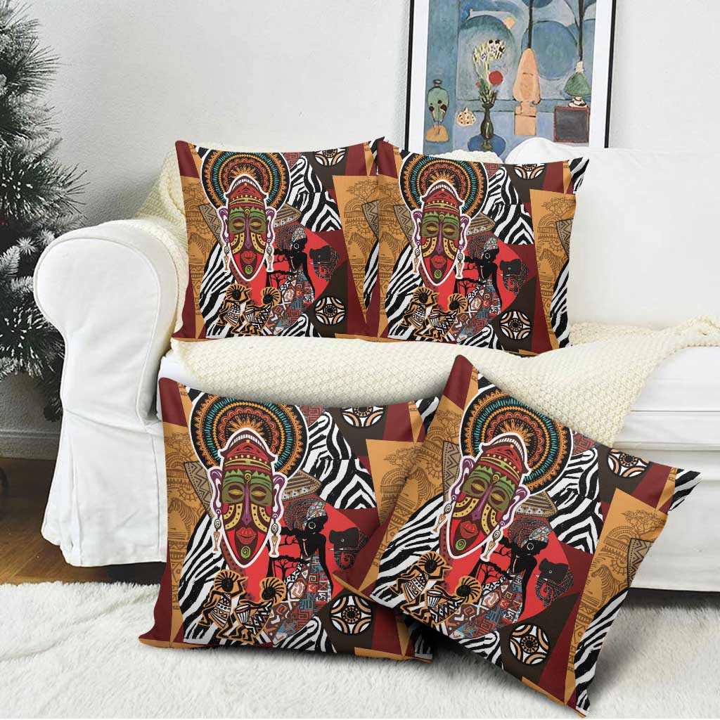 Beautiful African Women Ethnic Motifs Pillow Cover