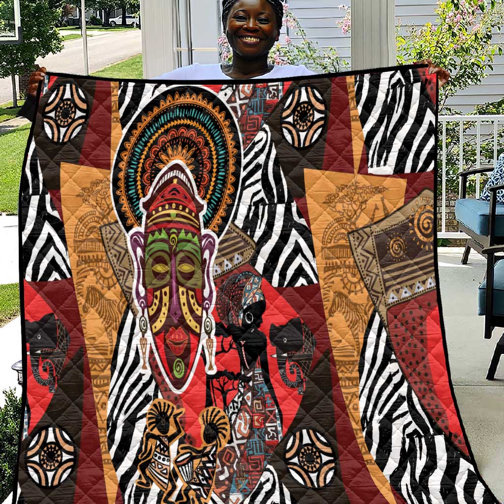 Beautiful African Women Ethnic Motifs Quilt