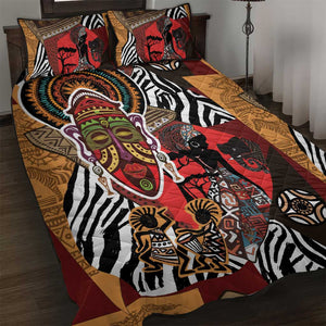 Beautiful African Women Ethnic Motifs Quilt Bed Set