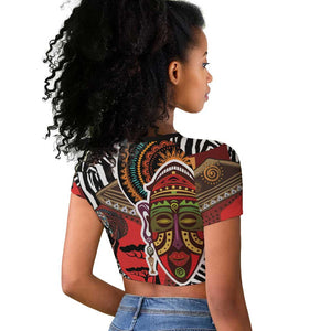 Beautiful African Women Ethnic Motifs Raglan Cropped T shirt