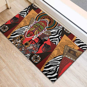 Beautiful African Women Ethnic Motifs Rubber Doormat