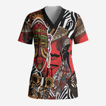 Beautiful African Women Ethnic Motifs Scrub Top