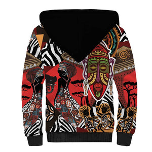 Beautiful African Women Ethnic Motifs Sherpa Hoodie