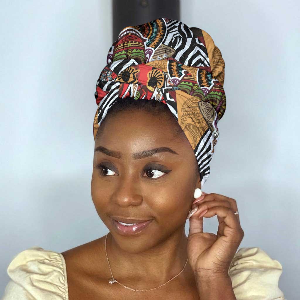 Beautiful African Women Ethnic Motifs Simple Headwrap