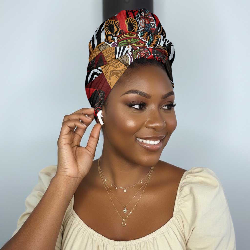 Beautiful African Women Ethnic Motifs Simple Headwrap