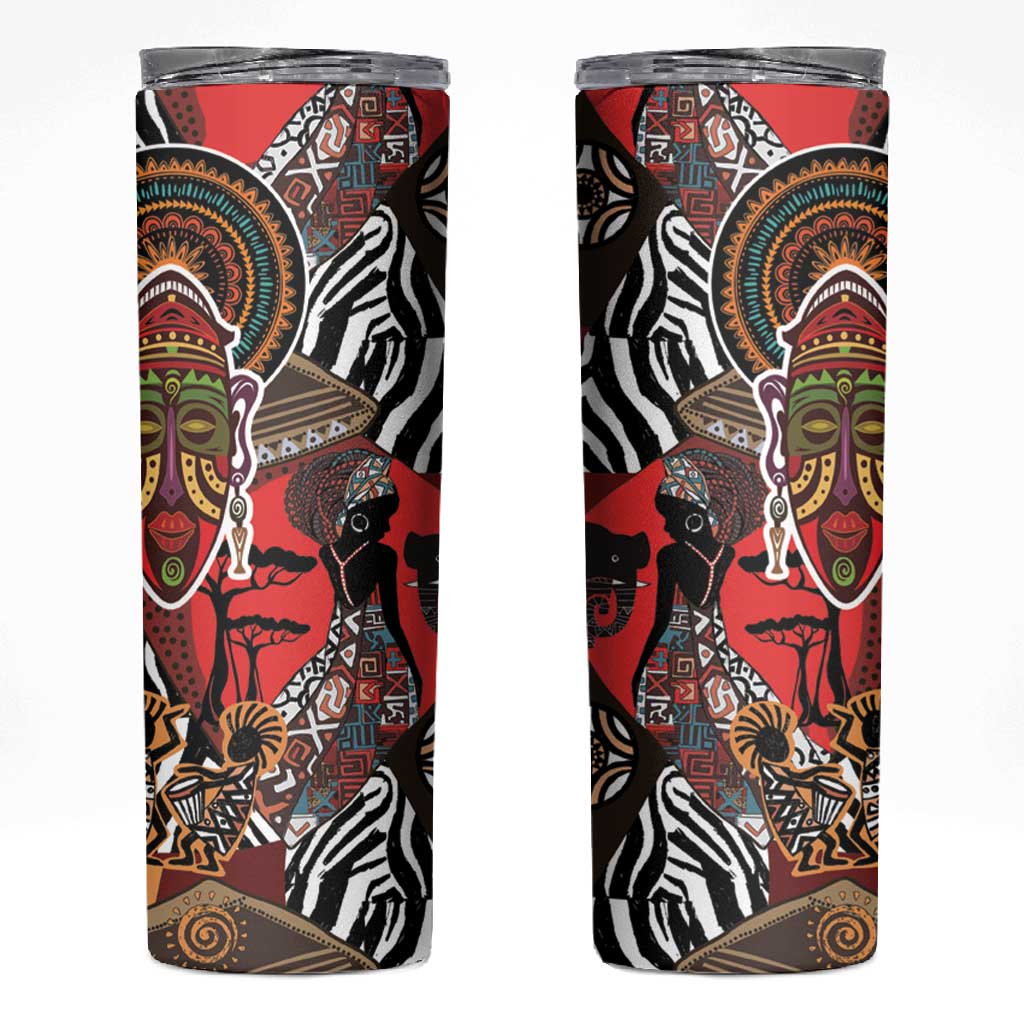 Beautiful African Women Ethnic Motifs Skinny Tumbler