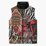 Beautiful African Women Ethnic Motifs Sleeveless Puffer Jacket