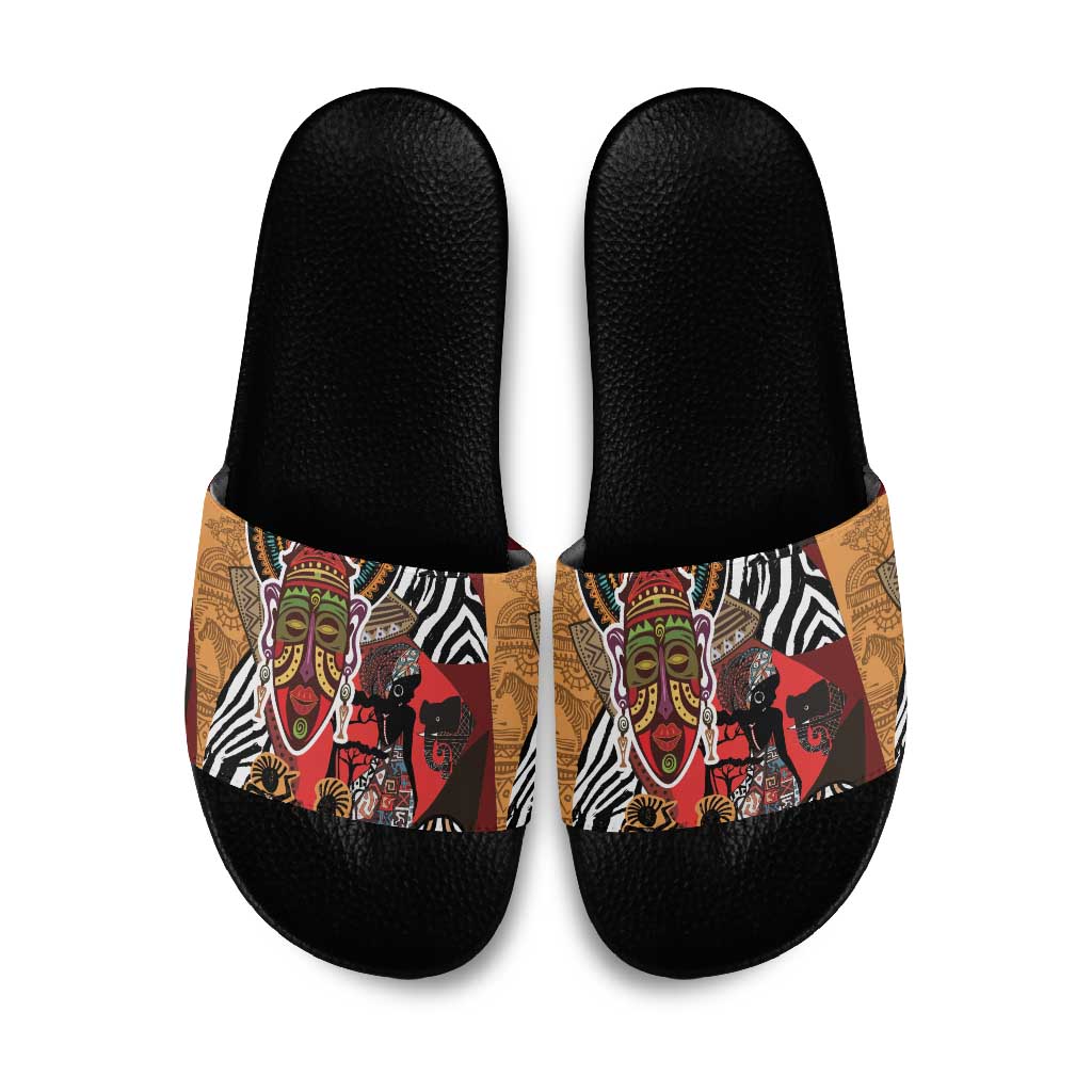 Beautiful African Women Ethnic Motifs Slide Sandals