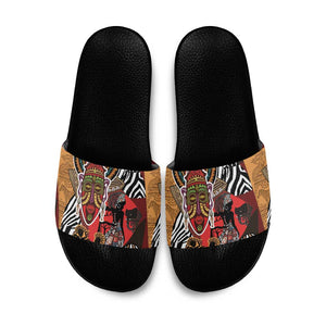 Beautiful African Women Ethnic Motifs Slide Sandals
