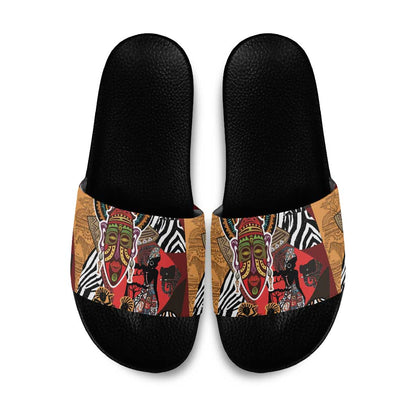 Beautiful African Women Ethnic Motifs Slide Sandals