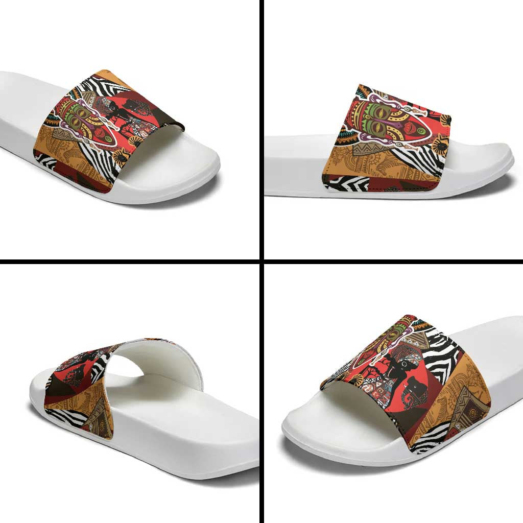 Beautiful African Women Ethnic Motifs Slide Sandals