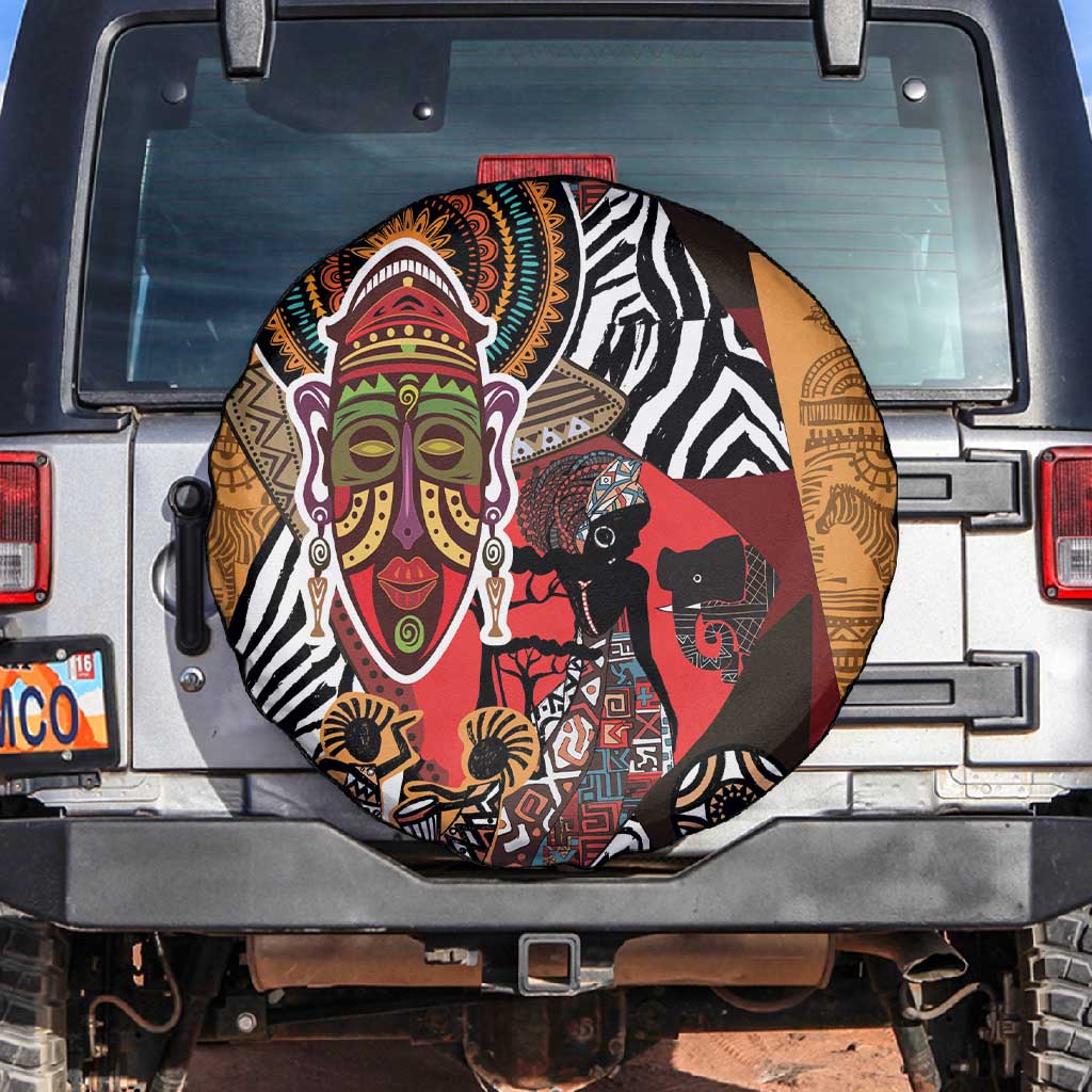 Beautiful African Women Ethnic Motifs Spare Tire Cover