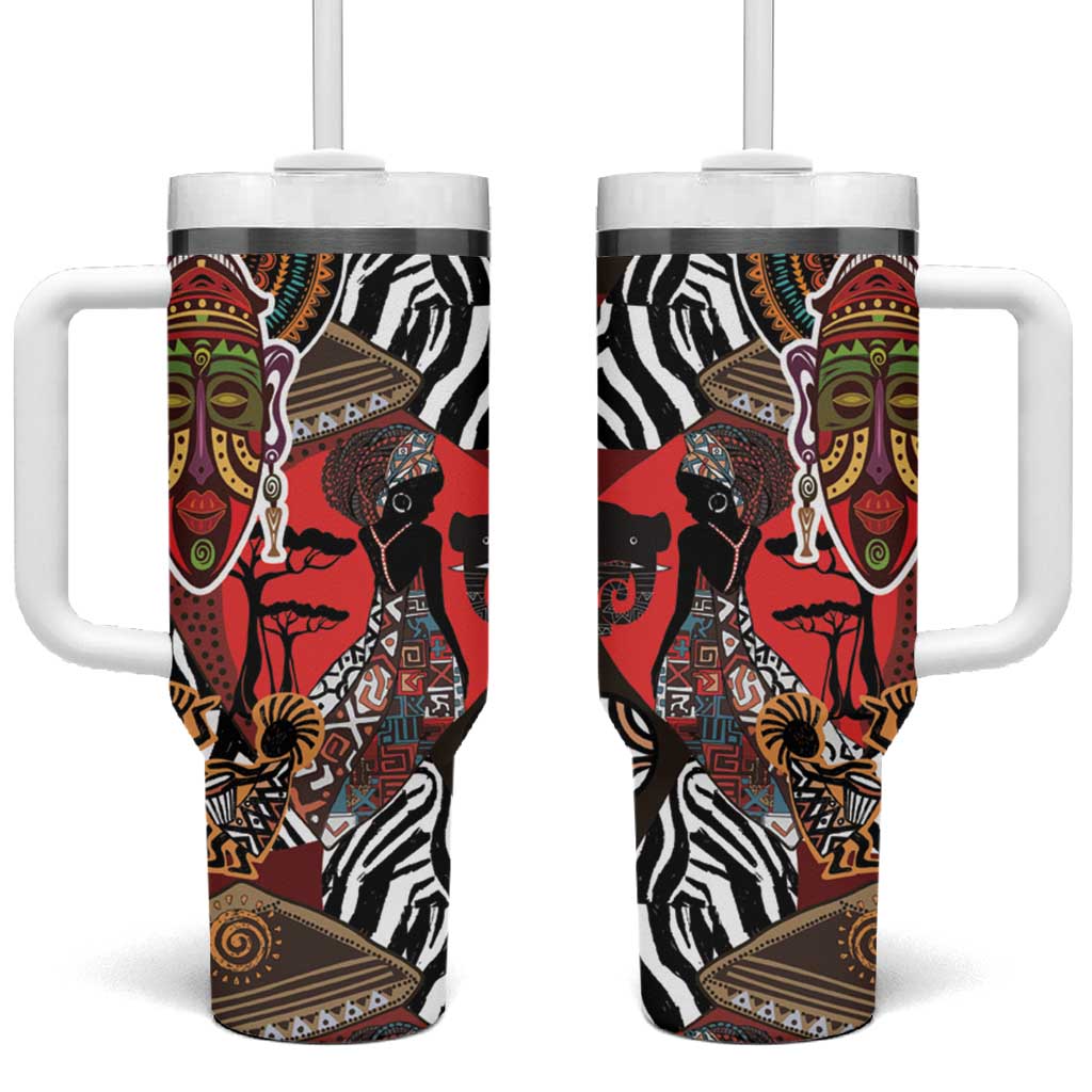 Beautiful African Women Ethnic Motifs Tumbler With Handle