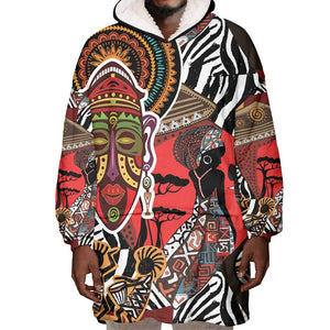 Beautiful African Women Ethnic Motifs Wearable Blanket Hoodie