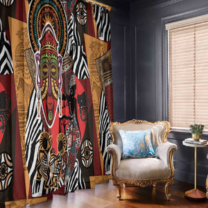 Beautiful African Women Ethnic Motifs Window Curtain