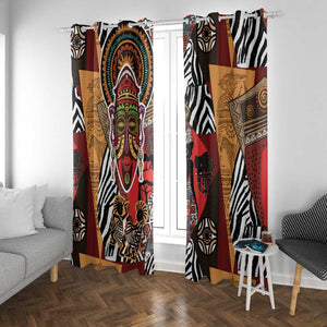 Beautiful African Women Ethnic Motifs Window Curtain