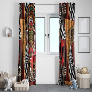 Beautiful African Women Ethnic Motifs Window Curtain