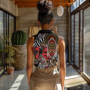 Beautiful African Women Ethnic Motifs Women Sleeveless Polo Shirt