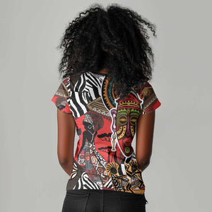 Beautiful African Women Ethnic Motifs Women V-Neck T-Shirt