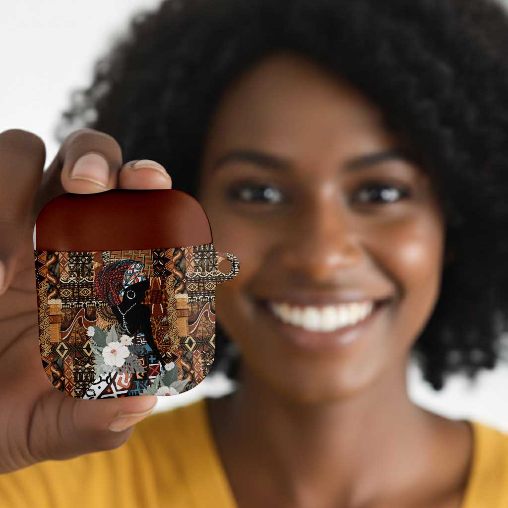 Beautiful Black Woman AirPods Case African Tribal Pattern