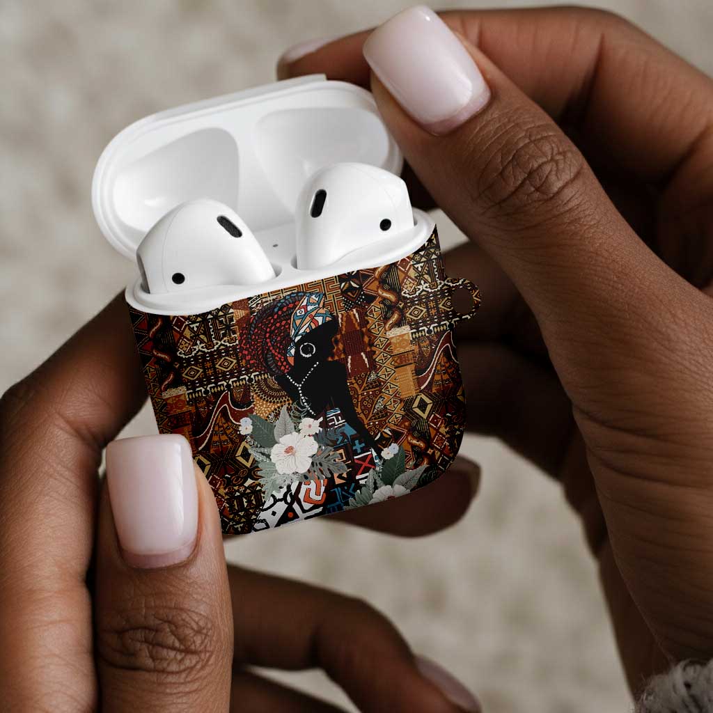 Beautiful Black Woman AirPods Case African Tribal Pattern