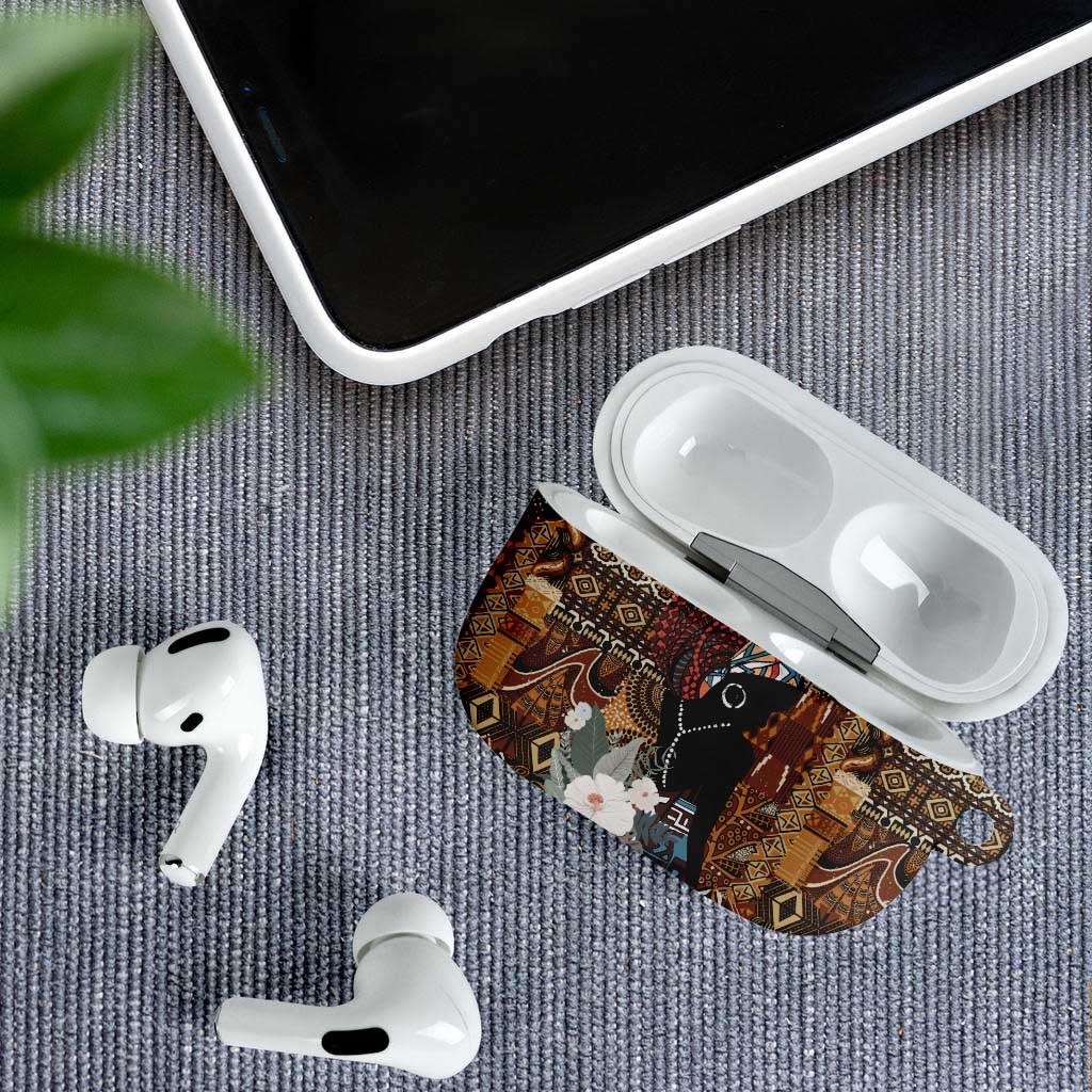 Beautiful Black Woman AirPods Case African Tribal Pattern