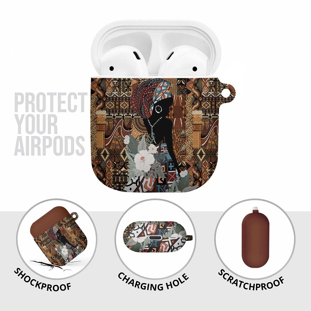 Beautiful Black Woman AirPods Case African Tribal Pattern
