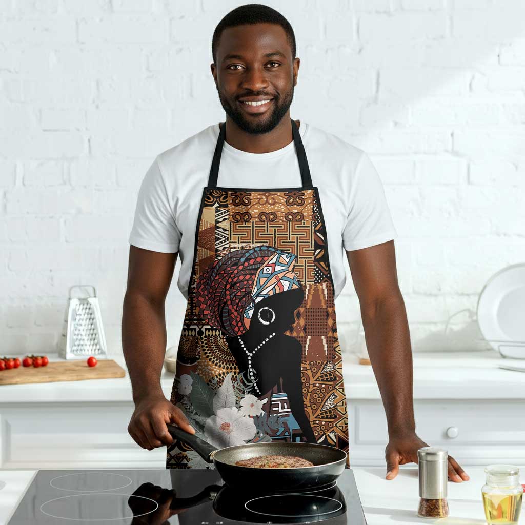 Beautiful Black Woman Apron African Tribal Pattern